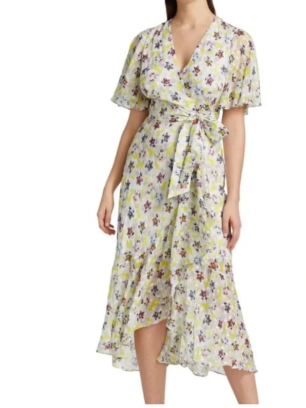 Tanya Taylor Floral Wrap Maxi Dress